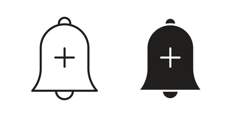 Cowbell circle plus icon for your website design, logo, app, UI. EPS10