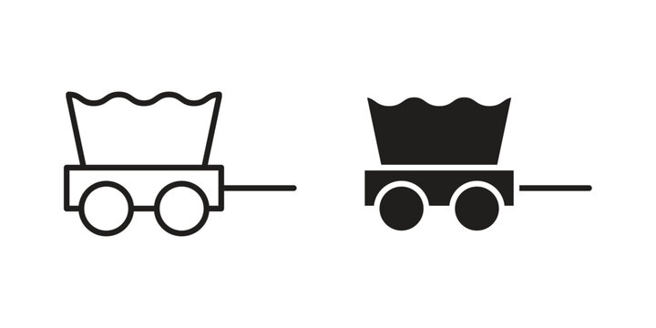 Covered wagon icon for your website design, logo, app, UI. EPS10