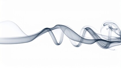 白い背景で優雅にカーブする薄い煙が漂う壁紙背景