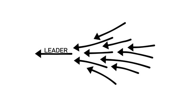 Symbol of the leader, black isolated silhouette