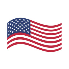 Obraz premium A stylized illustration of a waving flag, featuring blue canton with stars and red/white stripes