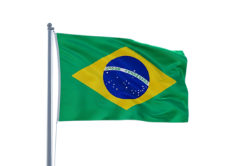 Brazilian flag waving in the wind