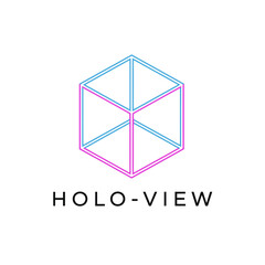 A geometric illustration featuring a neon-outlined cube with blue and pink lines, atop centered text