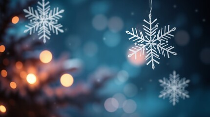 Festive New Year background, soft glowing lights, elegant snowflakes, gentle bokeh effect, winter atmosphere, warm and cozy holiday colors, subtle sparkles, clean and modern design