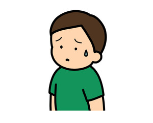 困る　アジア人の男の子