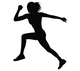 Silhouette of a running athlete in motion