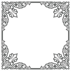 Border frames. Classic vintage style, vector floral patterns, carved leaf ornaments, retro decorative designs.