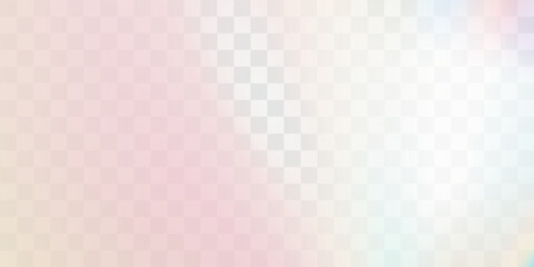 Rainbow light prism effect, transparent background. Hologram reflection, crystal flare leak shadow overlay. Vector illustration of abstract blurred