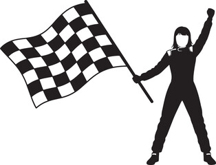 Naklejka premium Racing Winner Silhouette