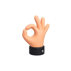 3D Hand Making OK Gesture Icon