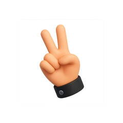 3D Peace Hand Gesture Victory Icon