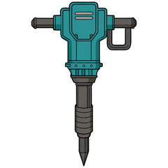 Handheld Pavement Breaker Mascot Engineering Equipment Clipart