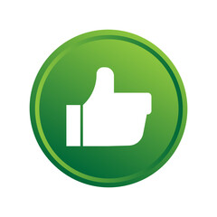 Approval gesture icon. Thumbs up symbol. Social like Vector. Positive feedback button