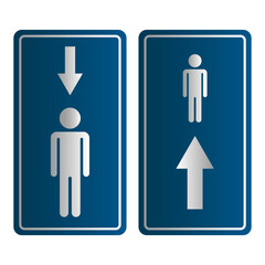 Elevator signage icon. Up down direction. Human figure Vector. Public navigation symbol.