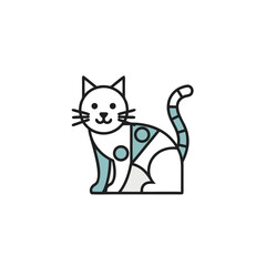 minimalist cat outline, cute geometric lines, vector design.svg
