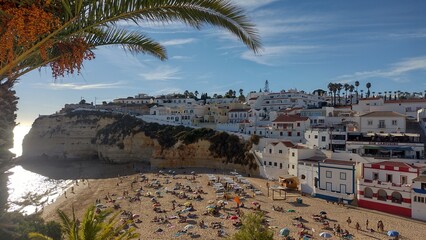 Carvoeiro Algarve. Portugal 20.08.2022. A charming resort town with a beach