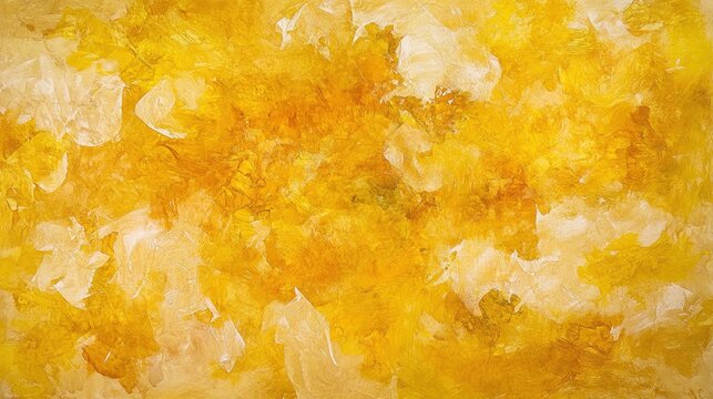 A dynamic and expressive abstract watercolor background with splashy, uneven strokes of vibrant yellow and deep black paint on a white surface.