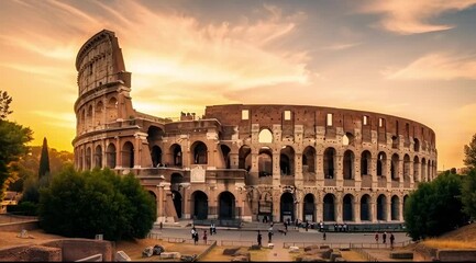 colosseum in rome italy - Powered by Adobe