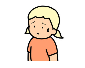 困る　金髪の女の子