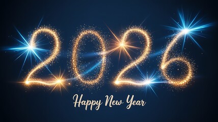 Sparkling new year 2026 illustration with vibrant colors and design
