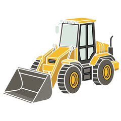 Industrial Wheel Loader Illustration Earth Moving Machinery Graphic