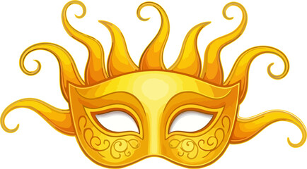 mardi gras mask flat design isolated on white
