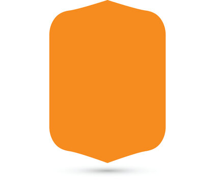 Blank Orange Shield Badge with Shadow
