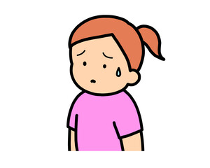 困る　茶髪の女の子