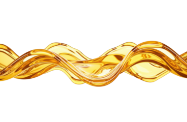 Golden liquid wave, abstract shape