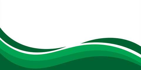 Vector green line background curve element with white space for text and message design, overlapping layers.
