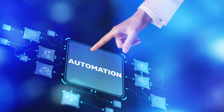 Automation Business concept. Improving productivity, reliability and business processes