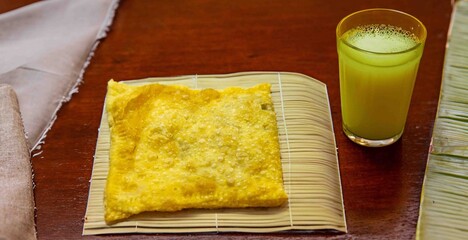Fried Pastels, Brazilian-style street fair pastries, in an original and typical setting. Fair pastry with sugarcane juice