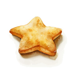 A Watercolor_style_painting_of_christmas_golden_star_cookie_Watercolor_simple_design_EPS_format_set