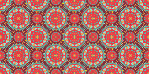 Indian Seamless Pattern with Floral Ornament