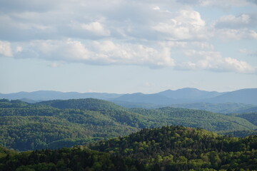 Naklejka premium mountain landscape with clouds