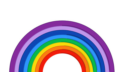 Obraz premium Abstract rainbow circle vector design with colorful swirl shape art frame template on white background.