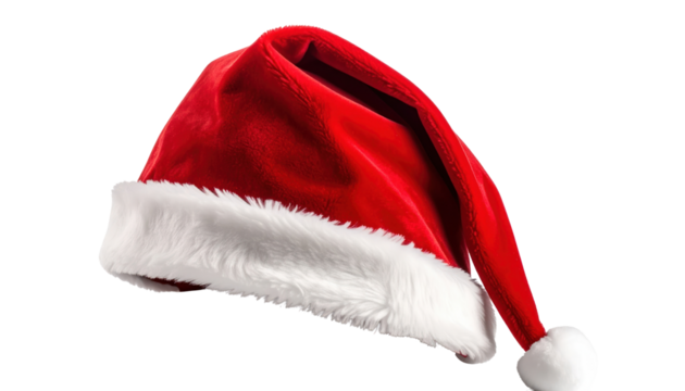 Santa Claus Hat Isolated on Black Background