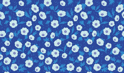 Horizontally And Vertically Repeatable Vector Seamless Floral Pattern Illustration.