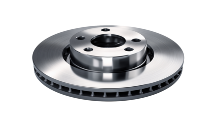 Precision automotive brake disc showcasing detailed construction and smooth finish under studio lighting conditions Generative AI