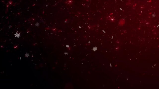 Animation red sparkle particle on red background.	
