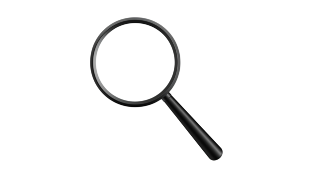 Magnifying Glass Isolated on Transparent Background (PNG)