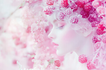 Naklejka premium Ethereal Icy Beauty Amidst Frozen Berries