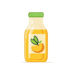 A clean, minimal flat vector of apple juice, designed in a modern 2D style on a white background. Minimalistic 2D flat icon, EPS format design
