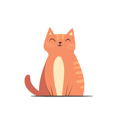 A clean, minimal flat vector of cute simple cat, designed in a modern 2D style on a white background. Minimalistic 2D flat icon, EPS format