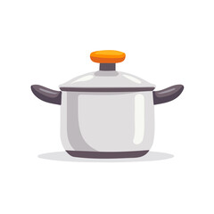 Simple clipart, Minimalistic 2D flat icon featuring a cooking pot isolated on a white background, an element in vector and EPS format. clean vector design, simple illustration style