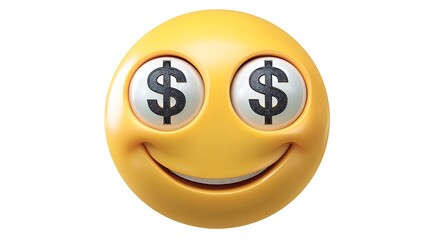 money eyes face emoji isolated on white background