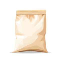 A clean, minimal flat vector of cornstarch bag, designed in a modern 2D style on a white background. Minimalistic 2D flat icon, EPS format, simple design