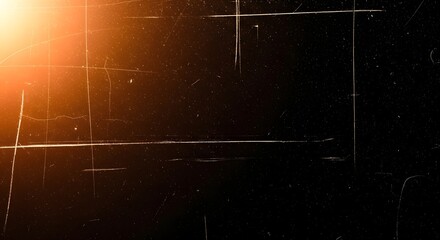 Dramatic golden light leak with vintage film grain, perfect for adding a retro or grunge effect to your creative projects, evoking nostalgia and grit
