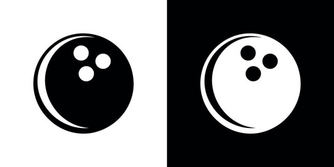 Bowling Ball Isolated in Black and White, Monochrome Sphere with Finger Holes