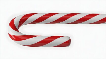 Obraz premium Classic red and white striped candy cane isolated on a clean white background, a traditional sweet treat for the holiday season